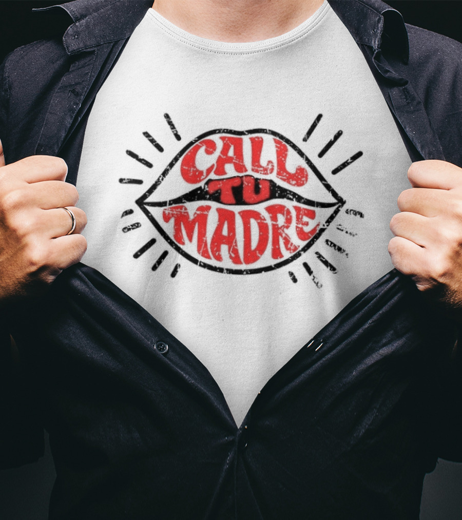 Call Tu Madre Lips Ringer T-Shirt