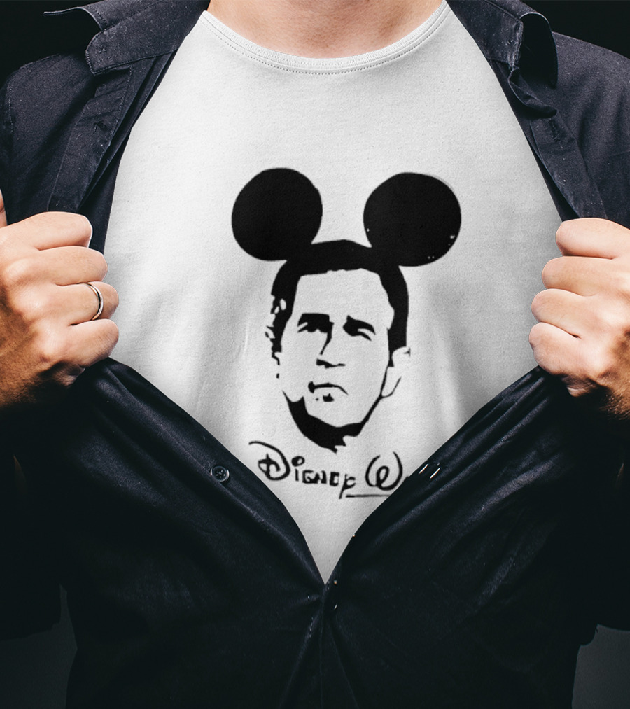 Disney War U.S. President George W. Bush Mickey Mouse Ears T-Shirt