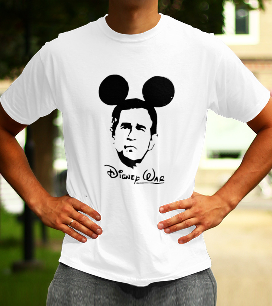 Disney War U.S. President George W. Bush Mickey Mouse Ears T-Shirt