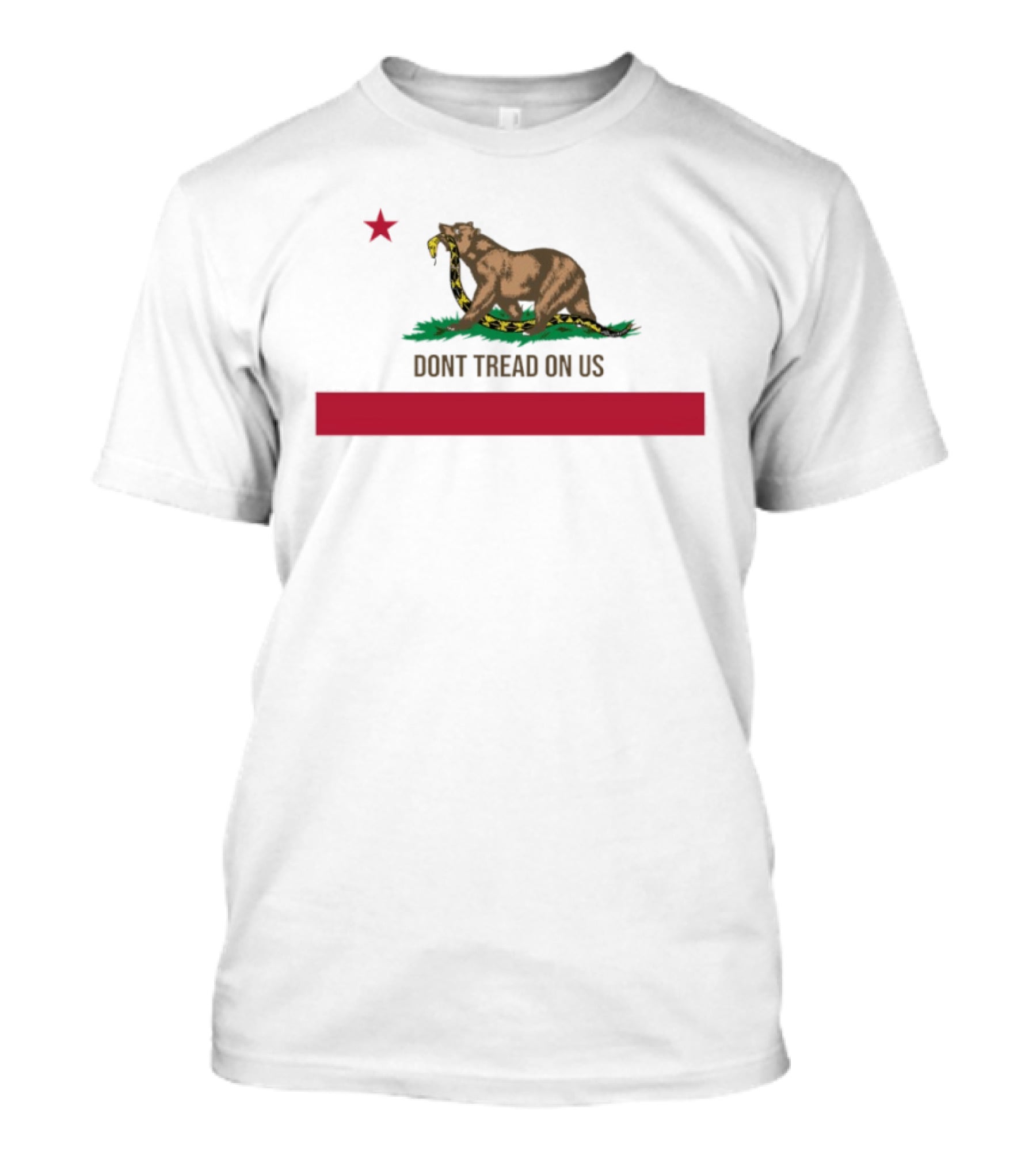 Don't Tread On Us Bear With Snake Gadsden Flag Star T-Shirt