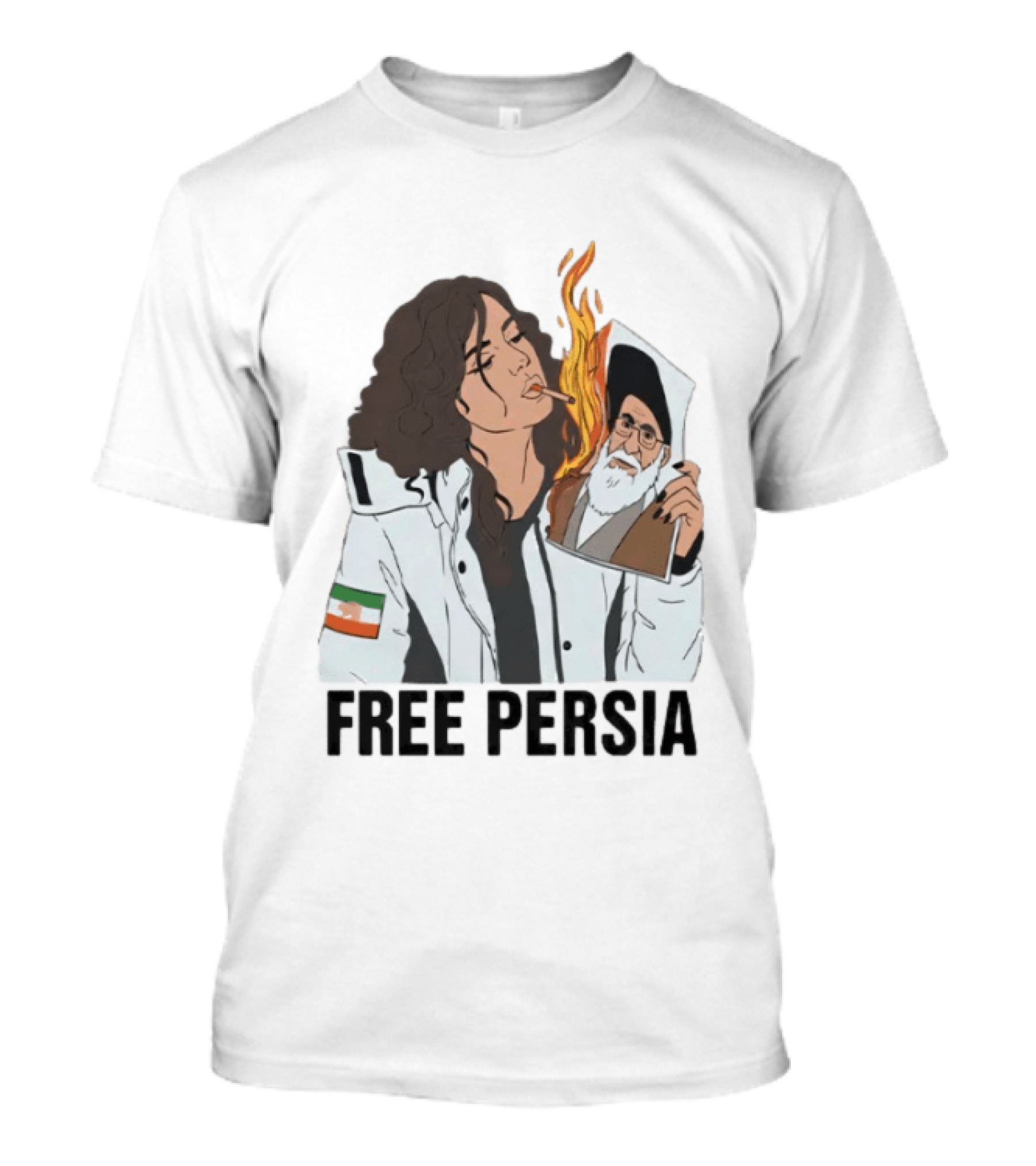 Free Persia Woman Life Freedom Burning Photograph T-Shirt