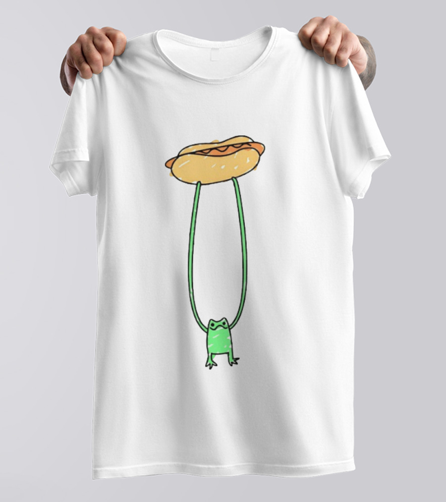 Hot Dog Frog Long Legged Humor Quirky T-Shirt
