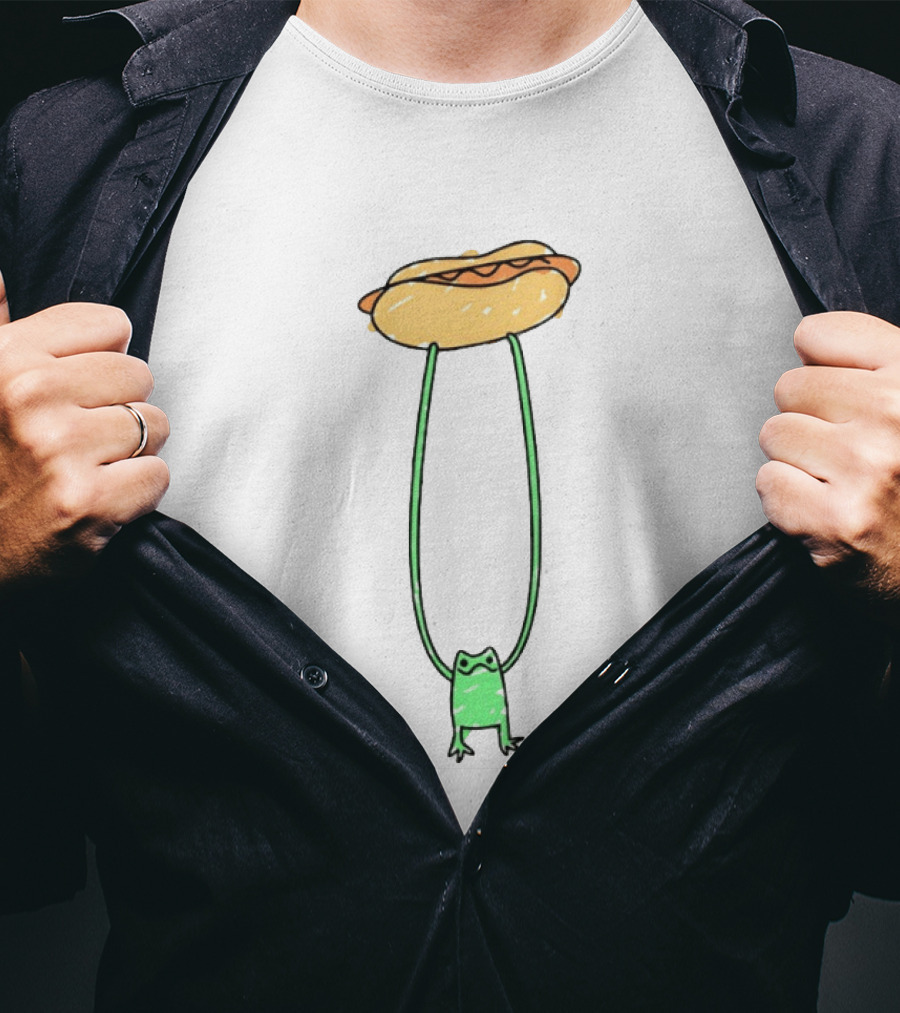 Hot Dog Frog Long Legged Humor Quirky T-Shirt