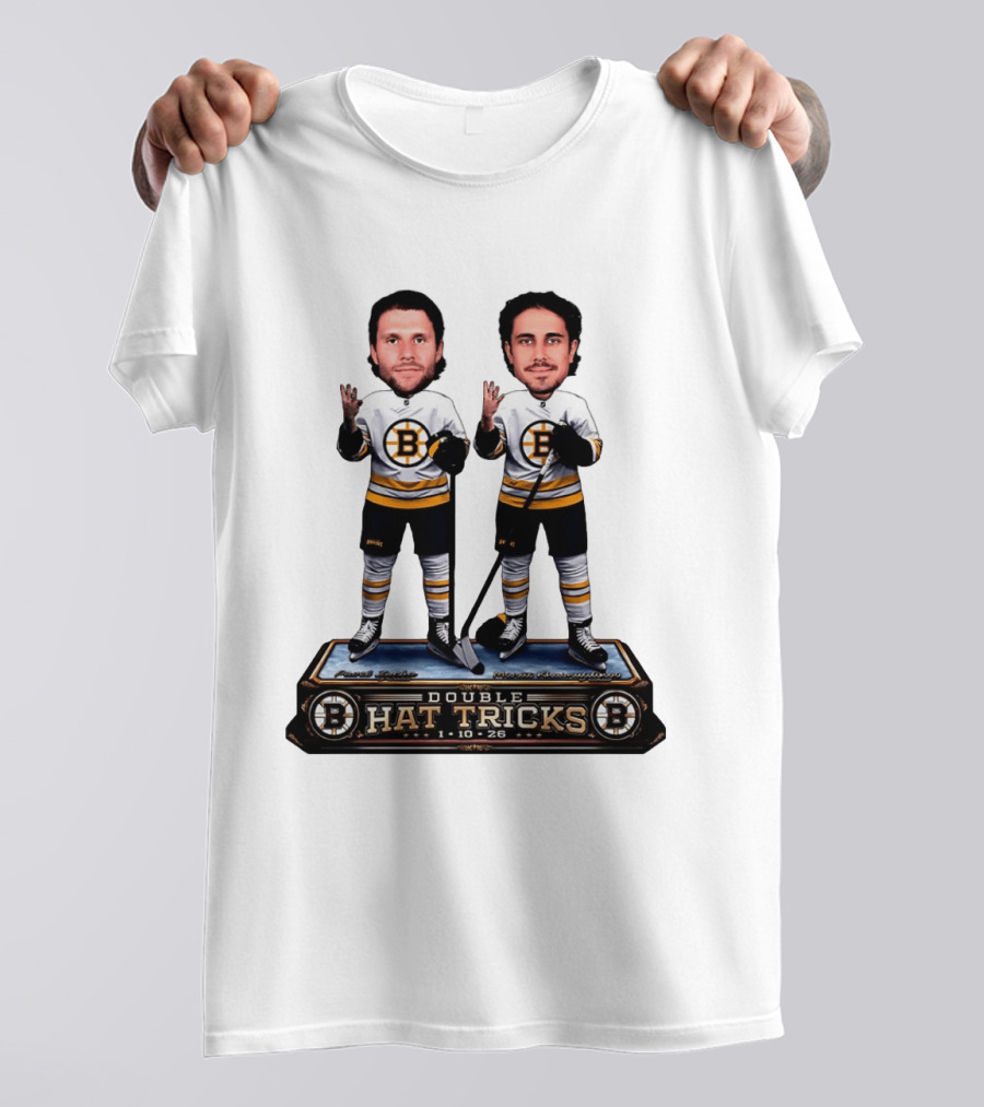 Pavel Zacha Marat Khusnutdinov Double Hat Tricks Boston Bruins 1 10 26 T-Shirt