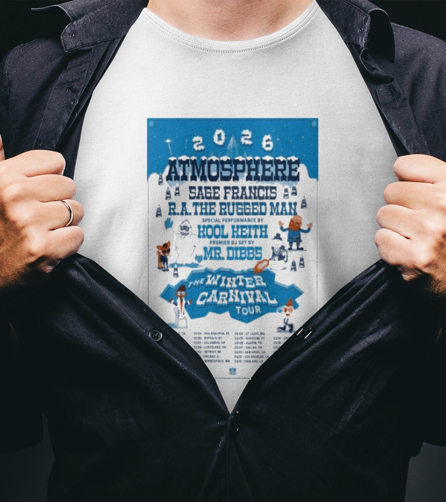 Atmosphere Winter Carnival Tour 2026 Featuring Sa Roc DJ Keezy Mr Dibbs T-Shirt
