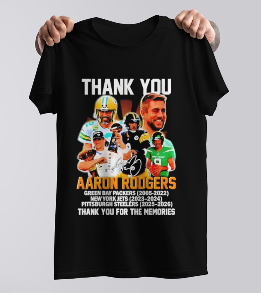 Thank You Aaron Rodgers Packers Jets Steelers Memories 2005 2023 T-Shirt