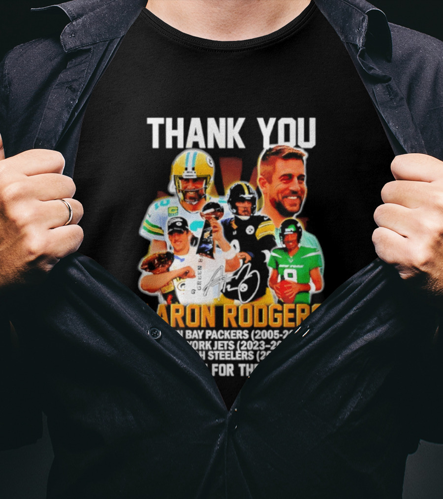 Thank You Aaron Rodgers Packers Jets Steelers Memories 2005 2023 T-Shirt