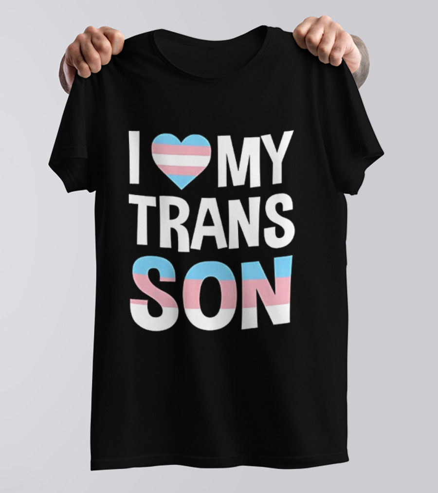 I Love My Trans Son Heart Transgender Pride T-Shirt