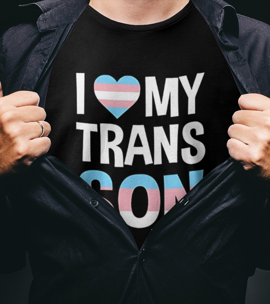 I Love My Trans Son Heart Transgender Pride T-Shirt