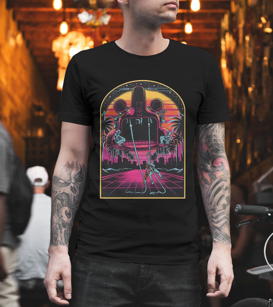 Canine Assault Futurism Cyber Retro Helicopter Adventure T-Shirt