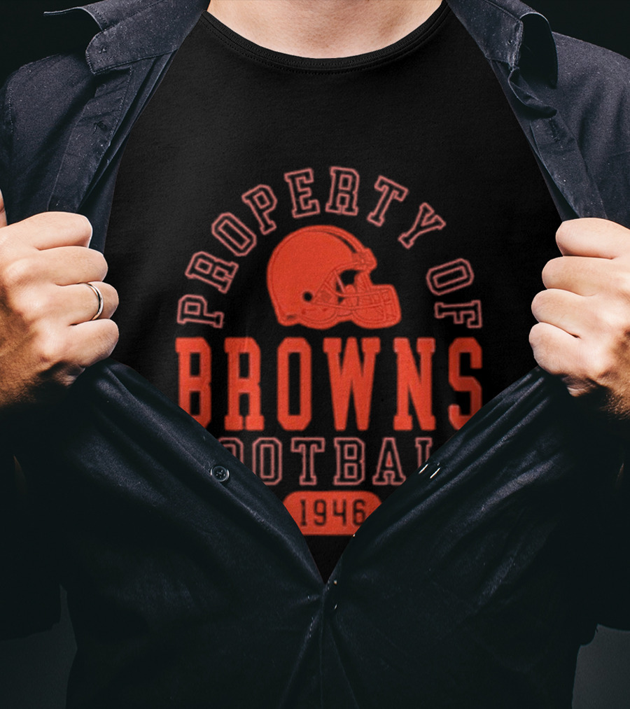 Property Of Browns Football Helmet T-Shirt