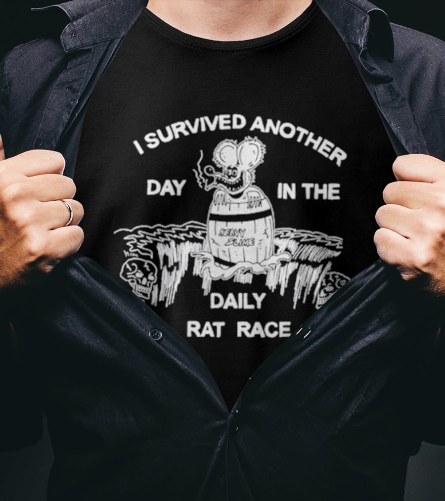 I Survived Another Day In The Daily Rat Race Smoking Rat Rugged Terrain T-Shirt