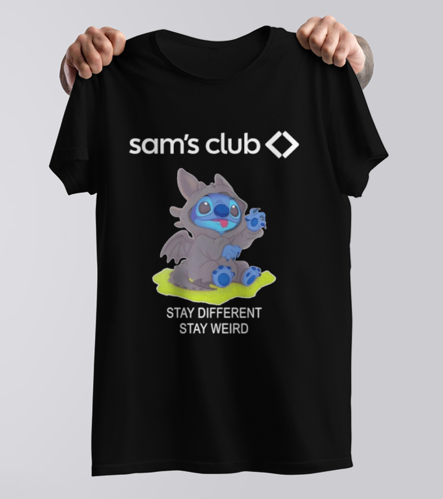 Sam's Club Toothless Stitch Stay Different Stay Weird T-Shirt