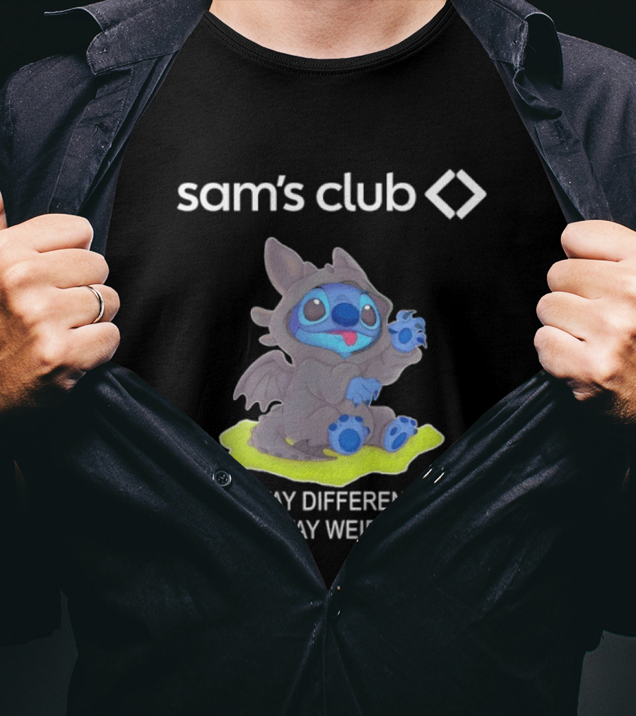 Sam's Club Toothless Stitch Stay Different Stay Weird T-Shirt