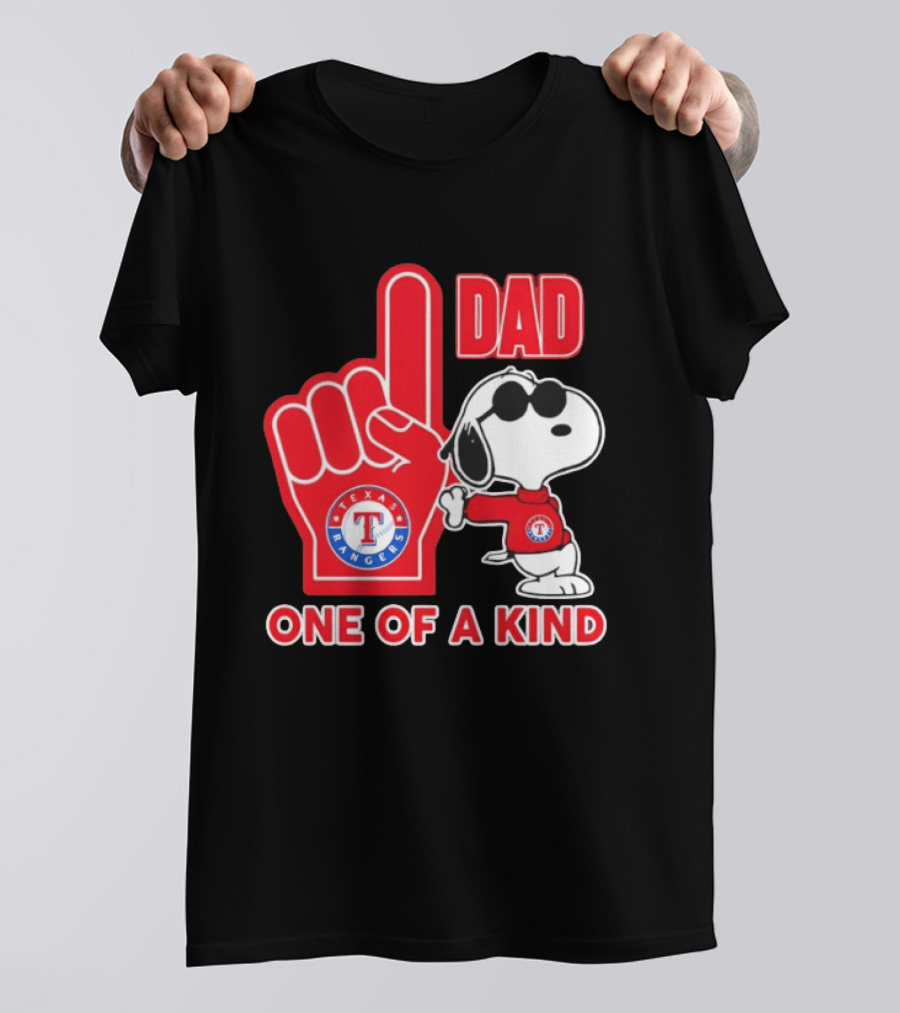 Snoopy Texas Rangers Dad One Of A Kind T-Shirt