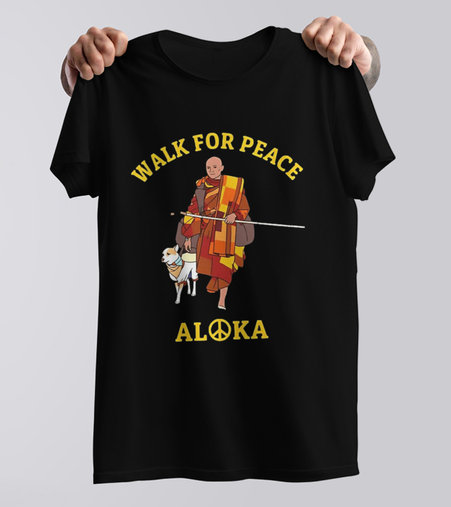 Walk For Peace Monk With Aloka And Dog T-Shirt