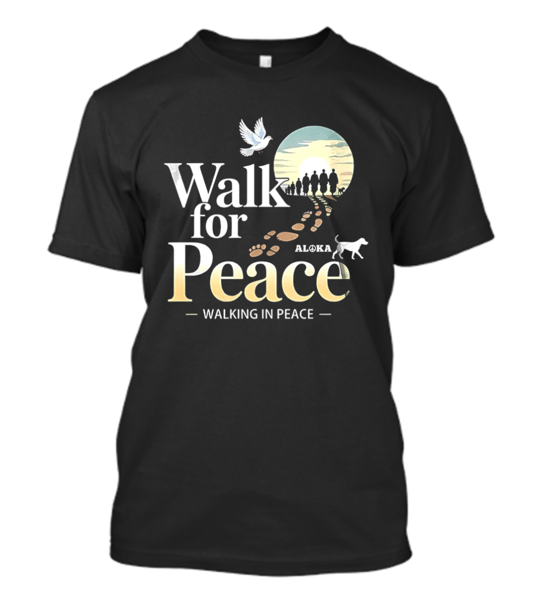 Aloka Walk For Peace Dove Walking In Peace T-Shirt
