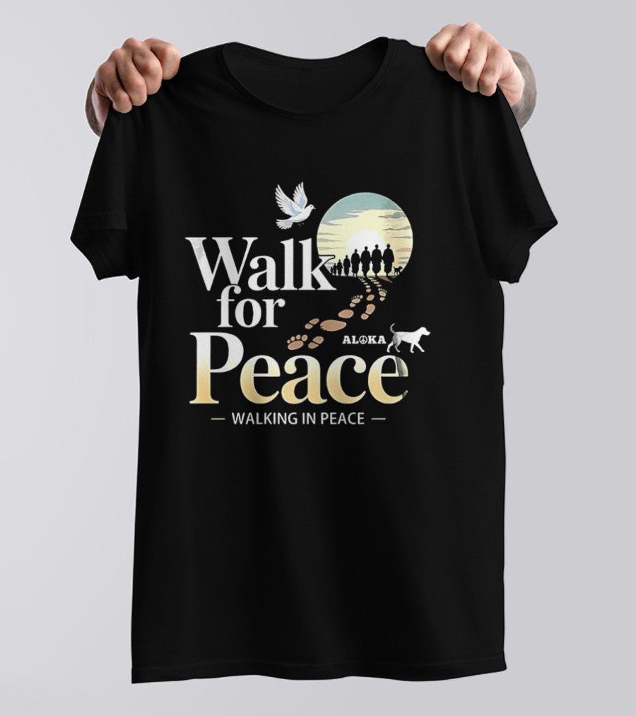 Aloka Walk For Peace Dove Walking In Peace T-Shirt