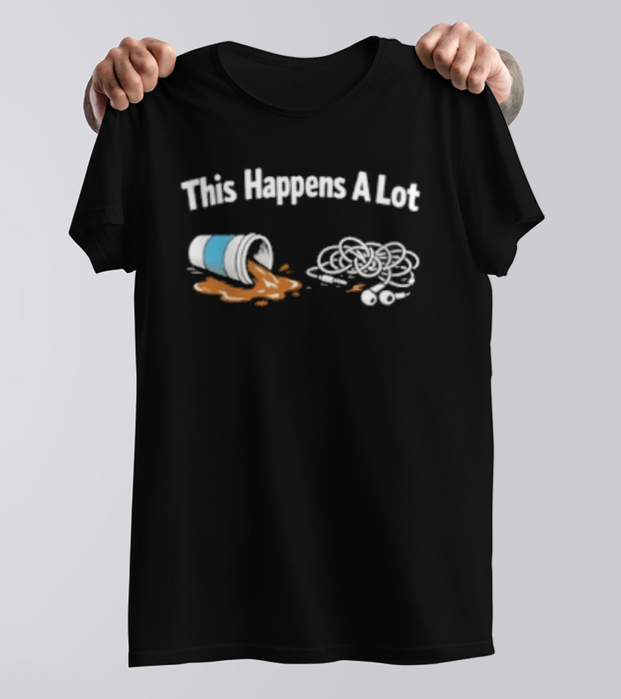This Happens A Lot Spilled Coffee And Tangled Wire Humor T-Shirt
