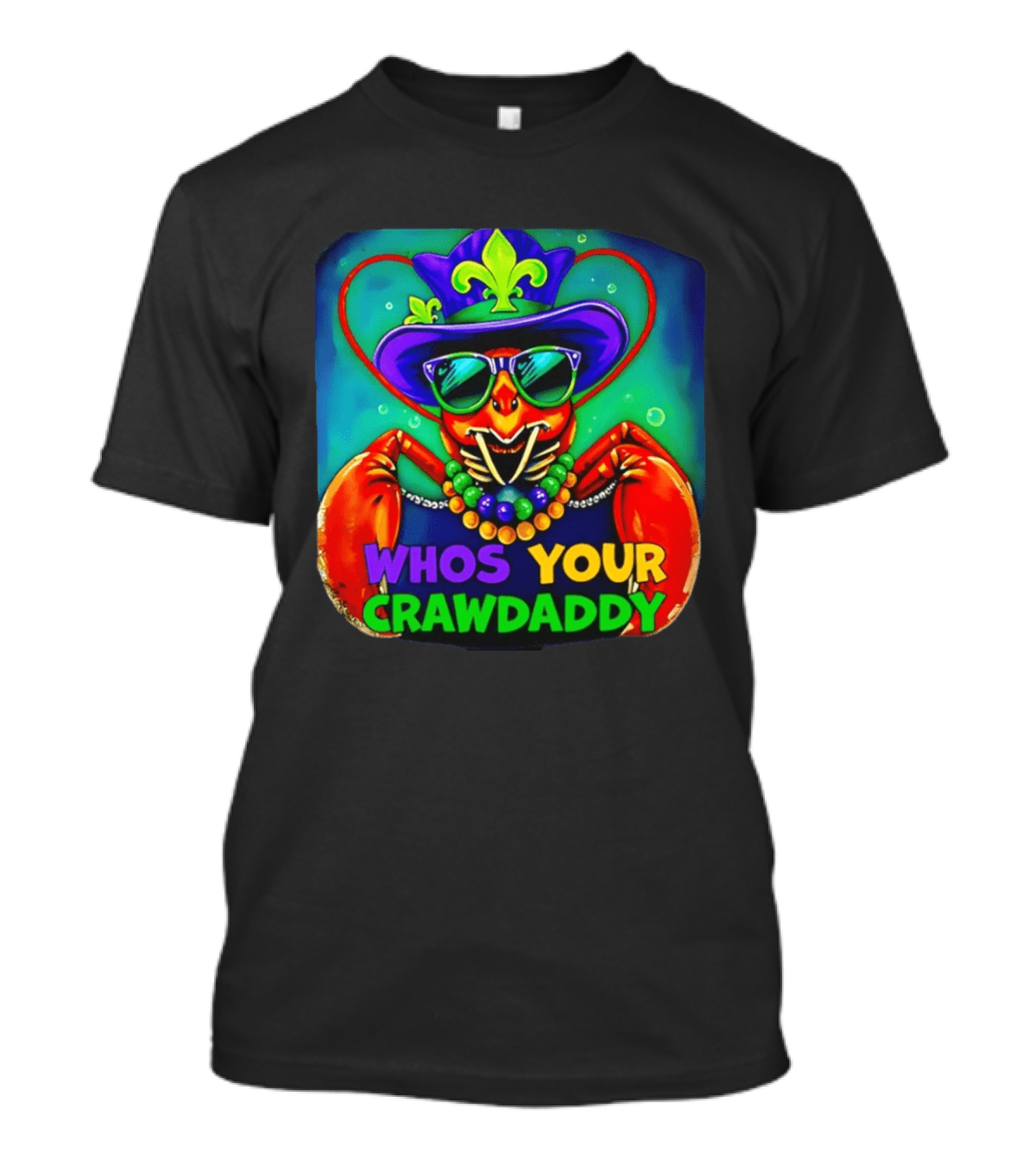 Whos Your Crawdaddy Crawfish Jester Beads Mardi Gras 2026 T-Shirt