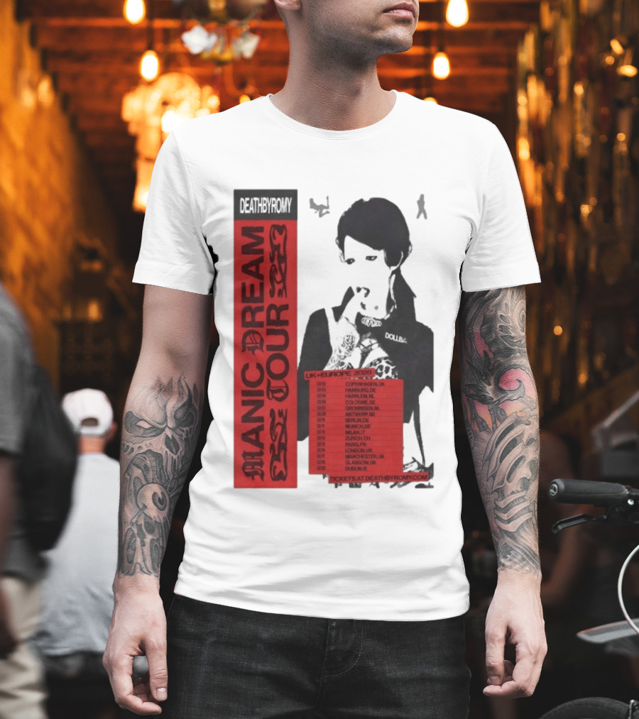 Deathbyromy Manic Dream Tour 2026 UK Europe Concert Dates T-Shirt