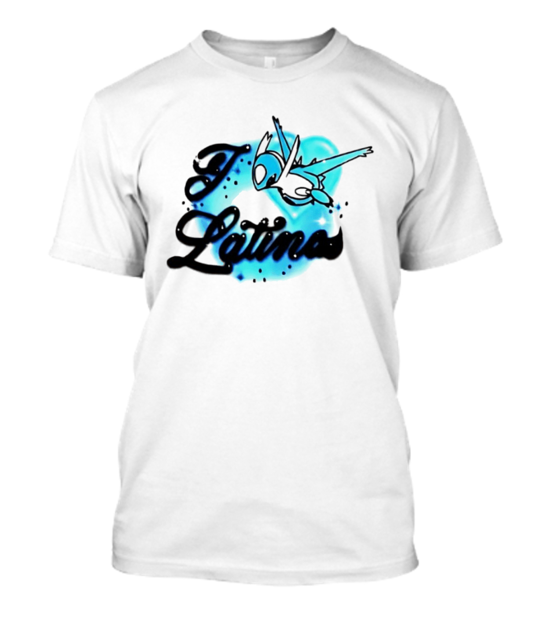 I Latinas Lugia Pokémon Style Art Blue T-Shirt