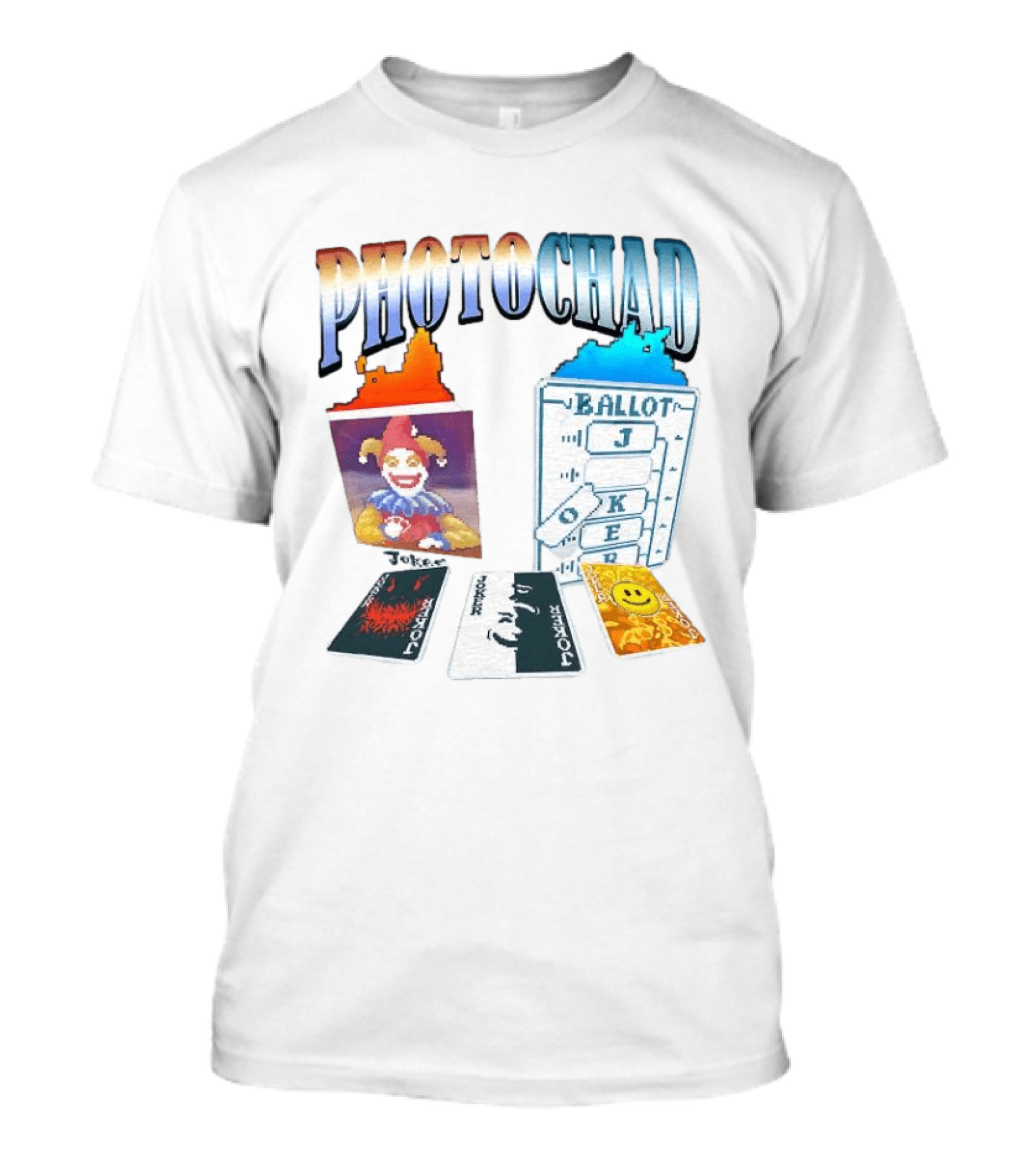 Photochad Joker Ballot Cards Smiley Face Jester T-Shirt