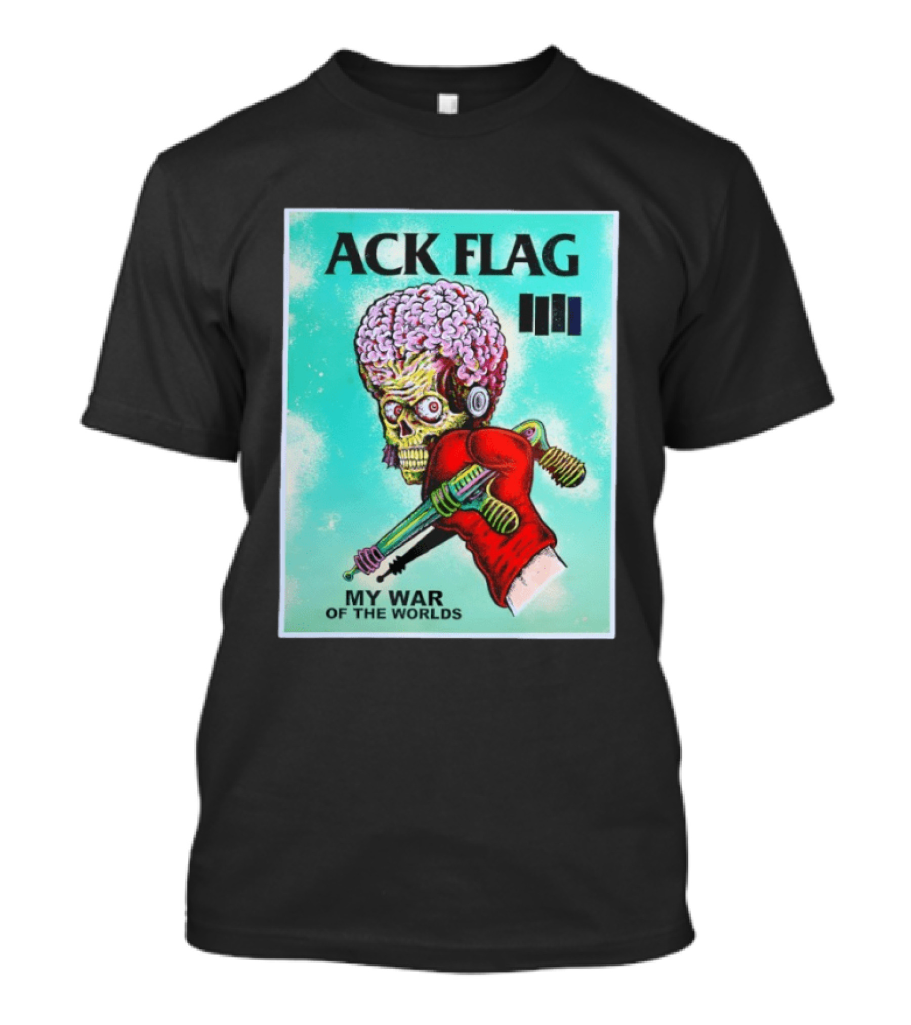 Ack Flag Martian Warrior My War Of The Worlds Retro Sci Fi T-Shirt