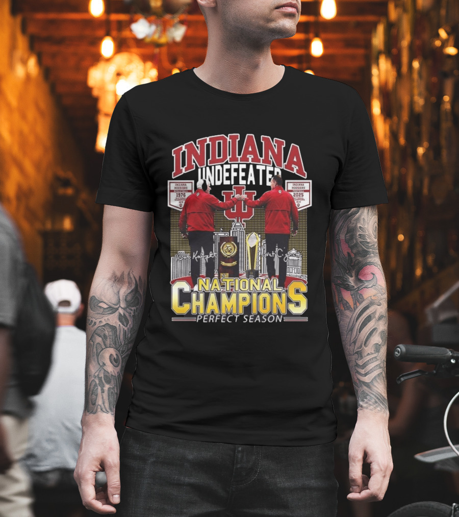 Indiana Hoosiers Undefeated Perfect Season National Champions 1976 2025 Basketball History T-Shirt
