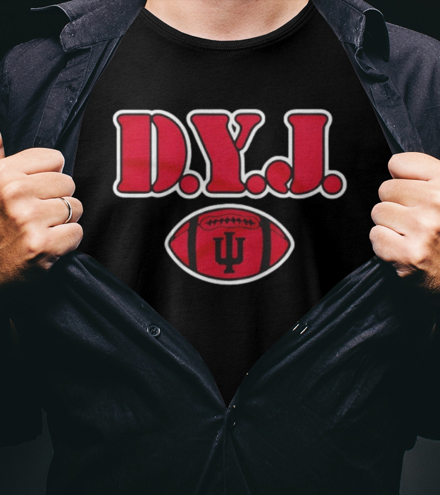 Indiana University Football D.Y.J. IU Logo Red Football T-Shirt