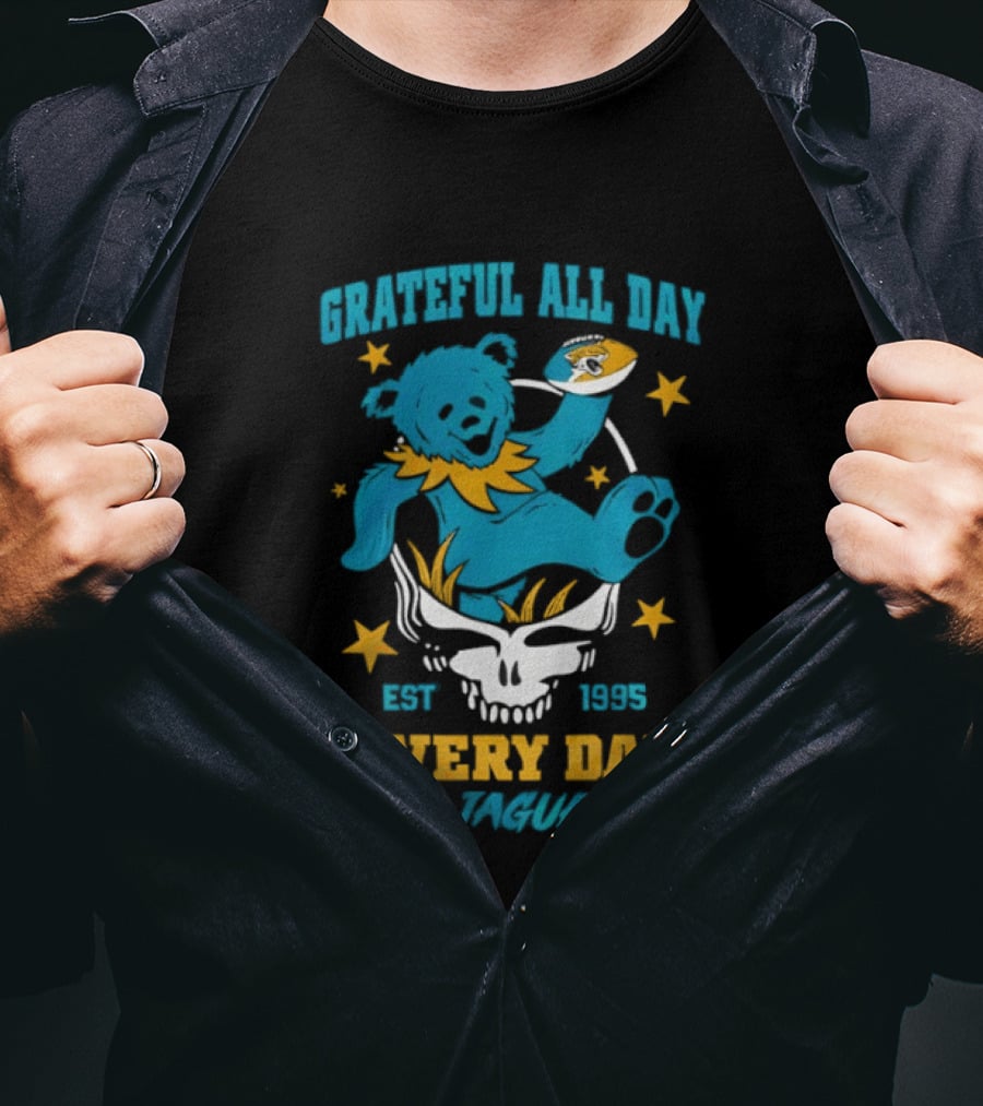 Grateful All Day Every Day Go Jaguars Est 1995 T-Shirt