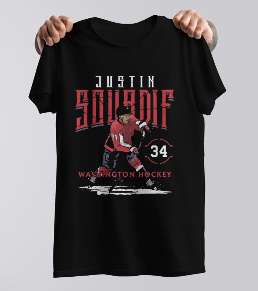 Justin Sourdif 34 Washington Hockey NHL Player T-Shirt
