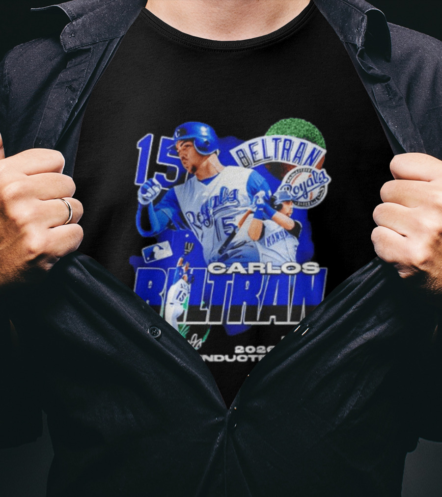 Kansas City Royals Carlos Beltran 15 Hall Of Fame Inducted 2026 T-Shirt