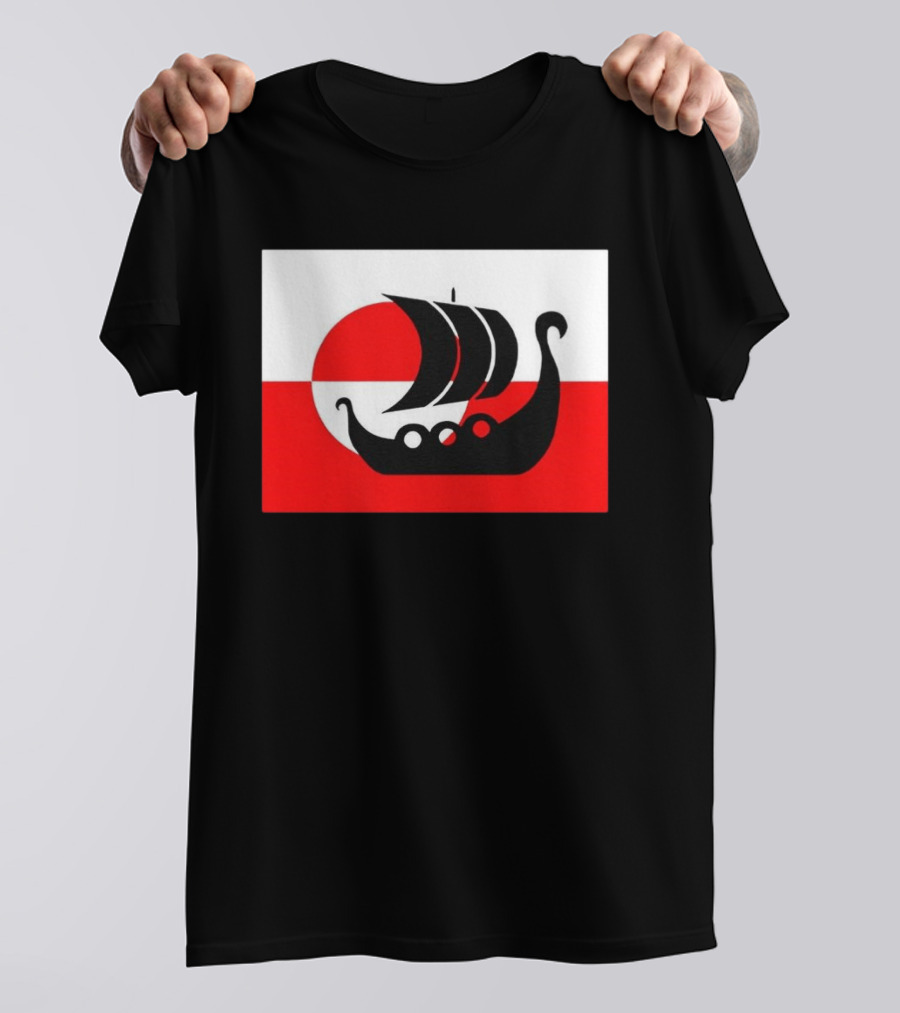 Denmark Greenland Flag Not For Sale Support Danish Viking Warship T-Shirt