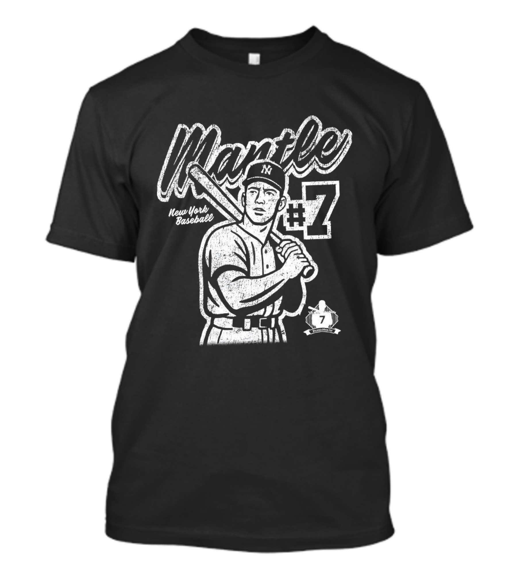 Mickey Mantle New York Yankees #7 Vintage Baseball T-Shirt