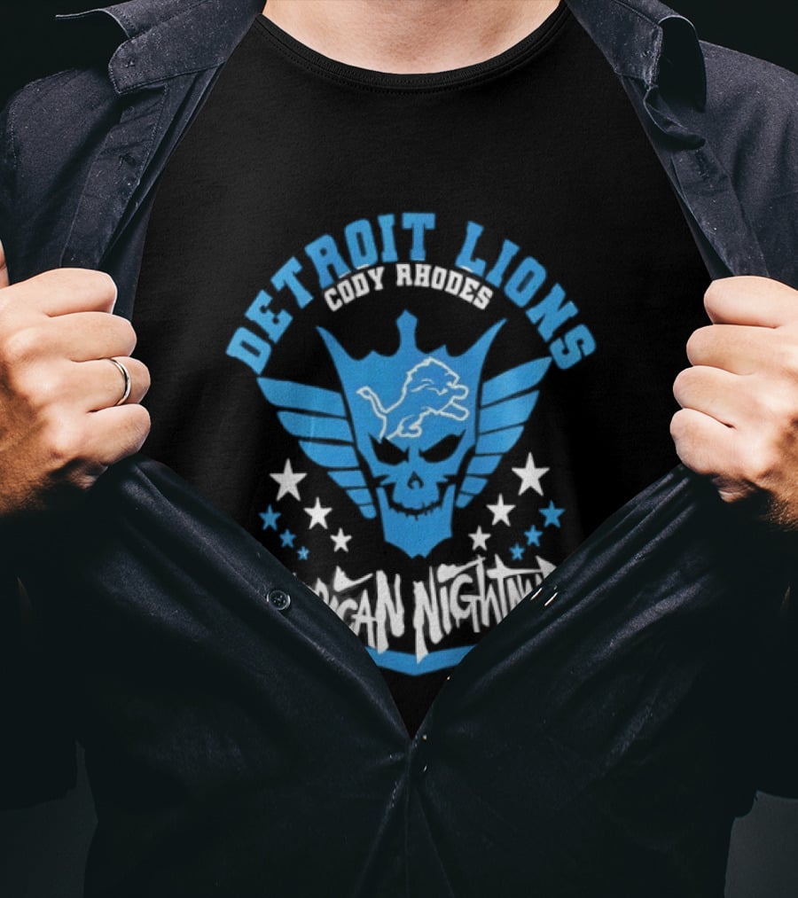Detroit Lions Cody Rhodes American Nightmare WWE T-Shirt