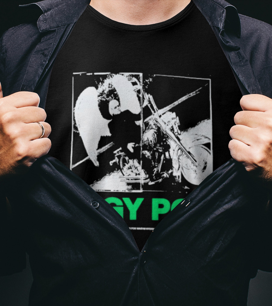 Waste! X Henry Johnson Iggy Pop Motor Wings Motorcycle Duo T-Shirt