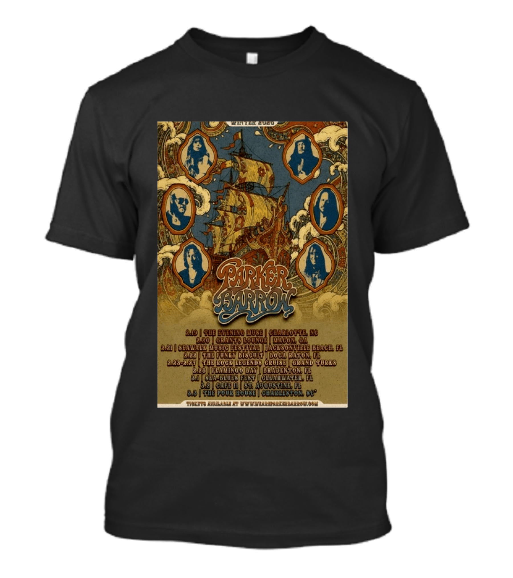 Parker Barrow Winter 2026 Tour With Concert Dates And Locations T-Shirt