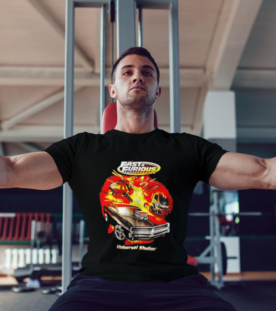 Fast & Furious Supercharged Car Explosion Universal Studios T-Shirt