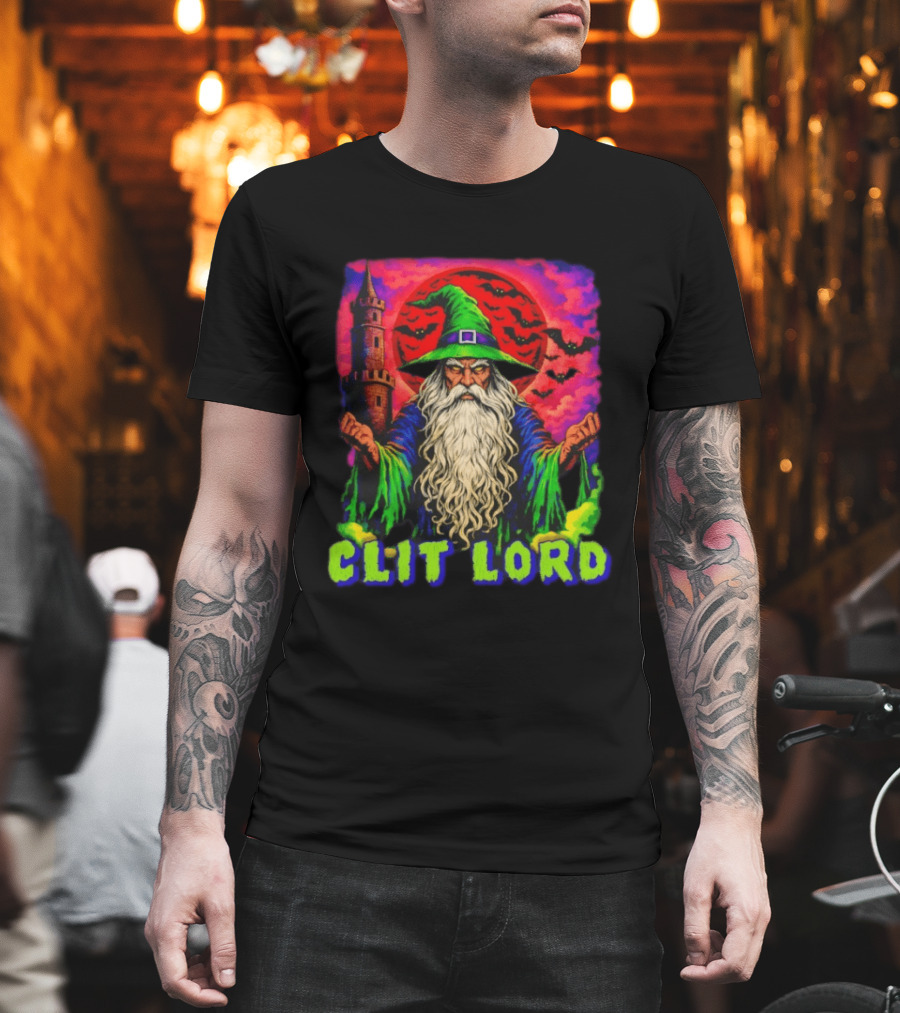 Clit Lord Wizard With Castle And Bats T-Shirt