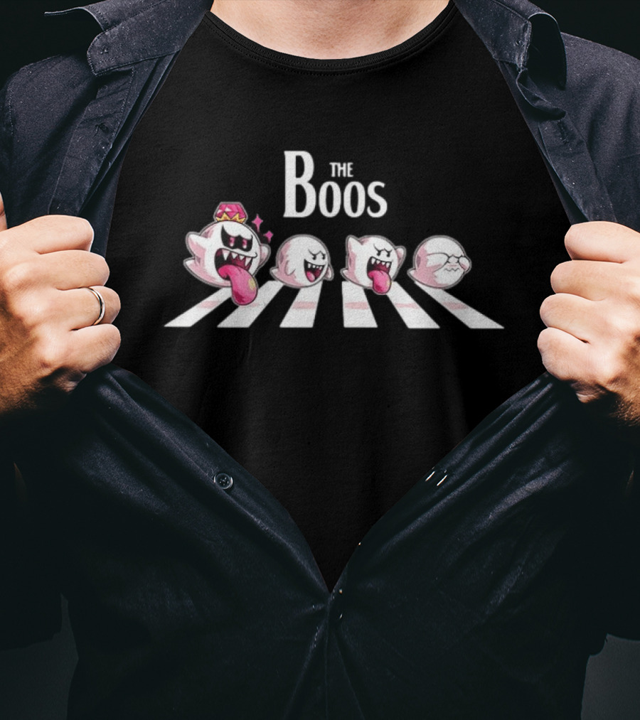 The Boos Ghost Crosswalk Classic Video Game Villain T-Shirt