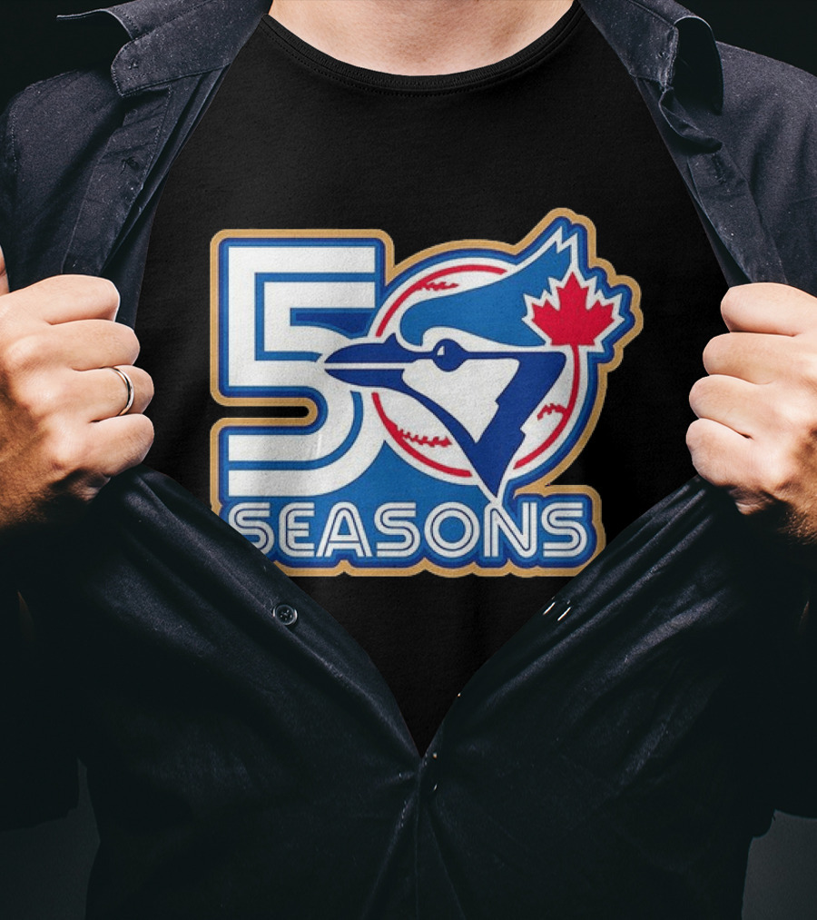 Toronto Blue Jays 50 Seasons Baseball Anniversary Celebration T-Shirt