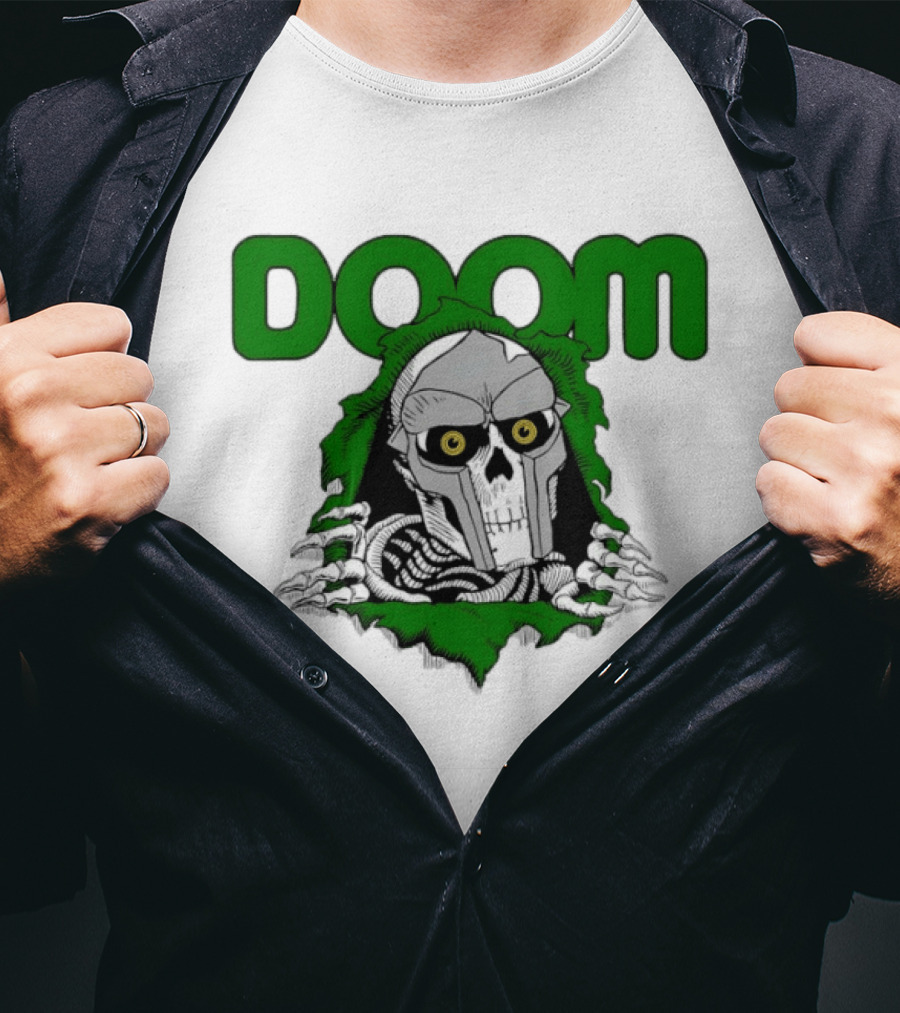 DOOM Skeleton Mask And Bones T-Shirt