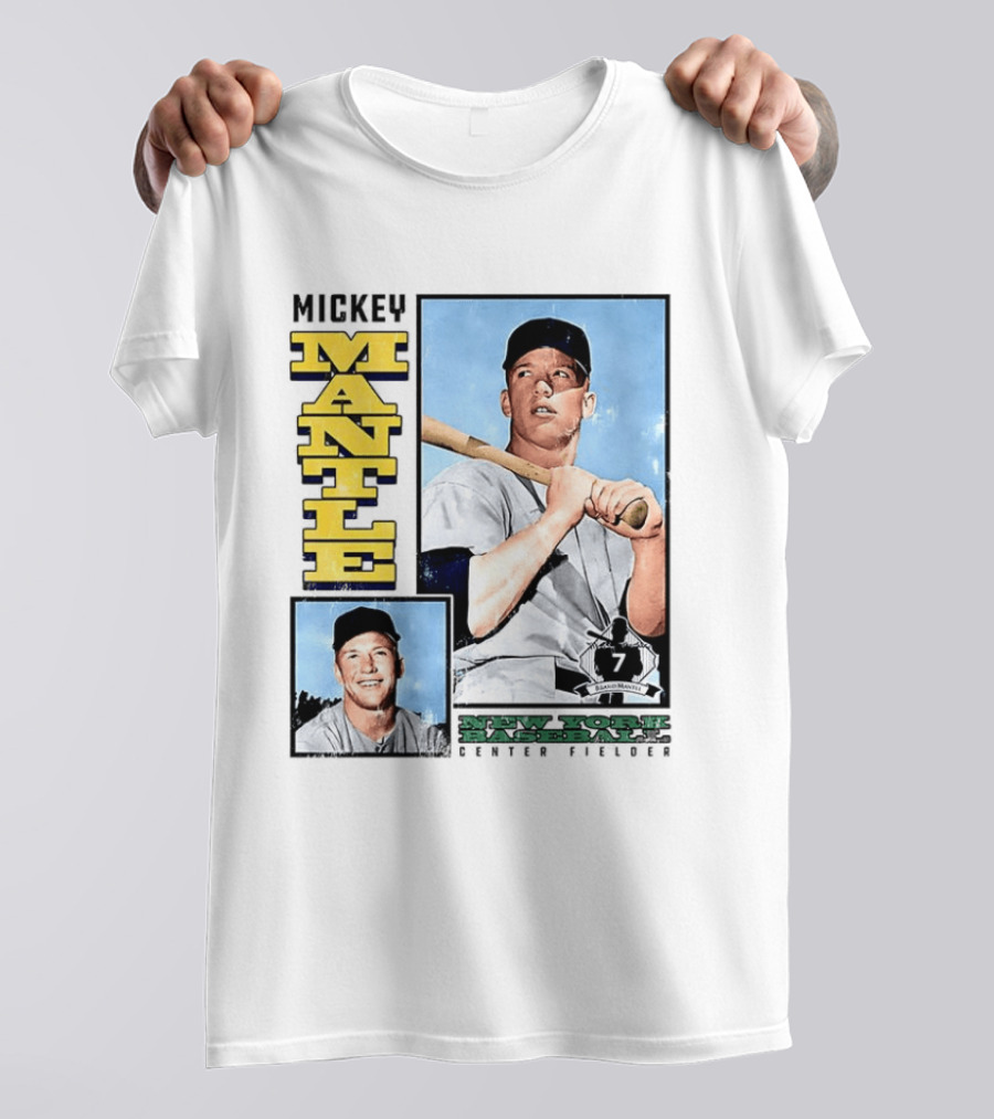 Mickey Mantle New York Yankees Center Fielder Number 7 Baseball Player T-Shirt