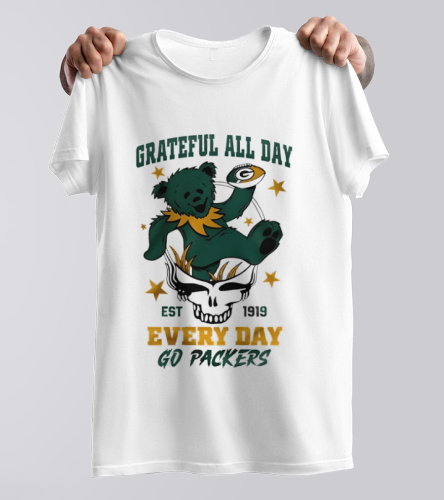Grateful All Day Every Day Go Packers Est 1919 T-Shirt
