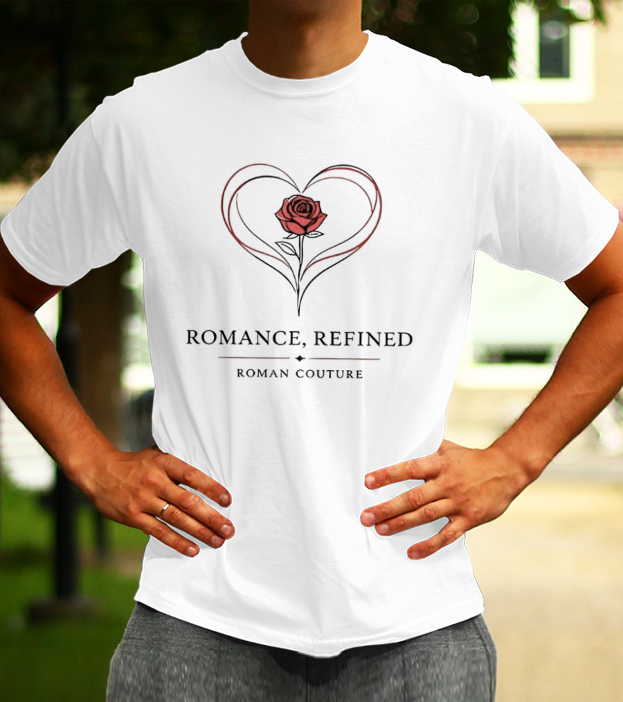 Romance Refined Roman Couture Rose Heart Elegance T-Shirt