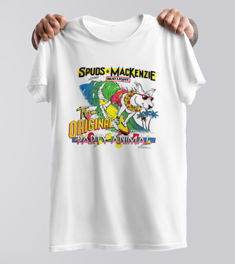 Spuds MacKenzie Bud Light Surfing The Original Party Animal T-Shirt