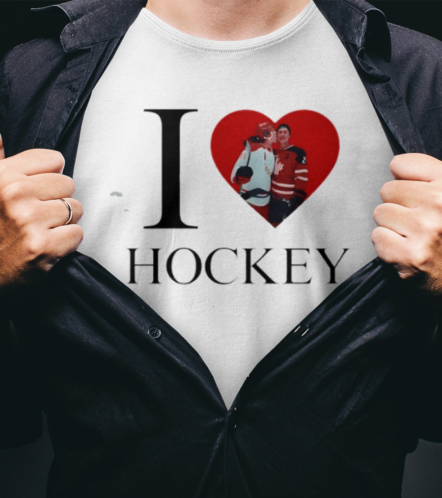 Williams & Storrie I Love Hockey Players Red Heart T-Shirt