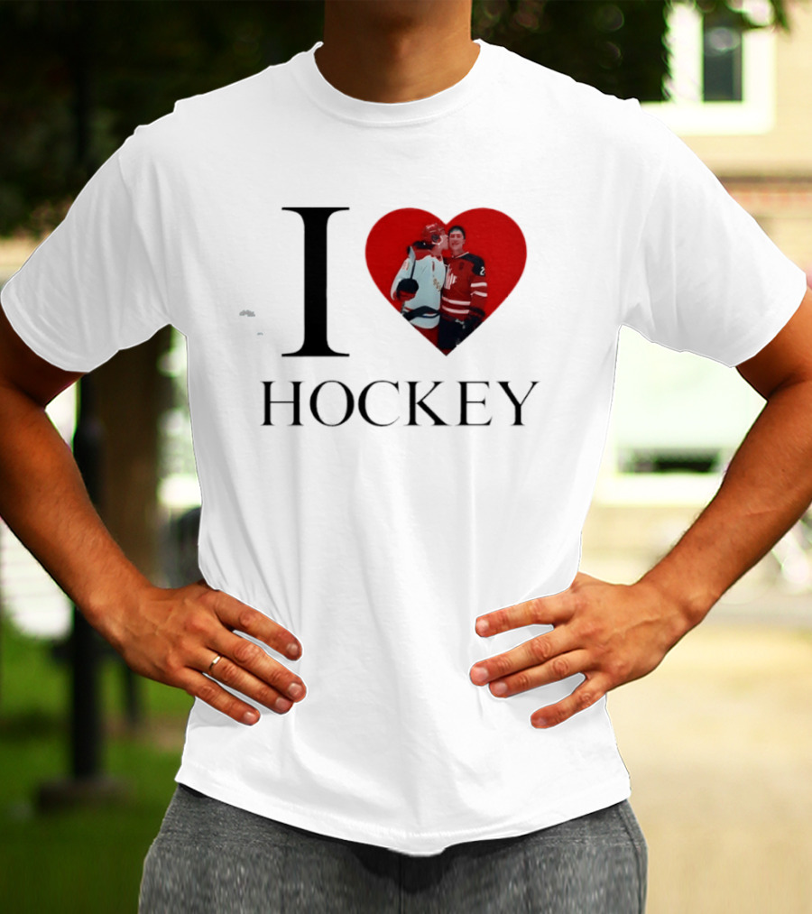 Williams & Storrie I Love Hockey Players Red Heart T-Shirt