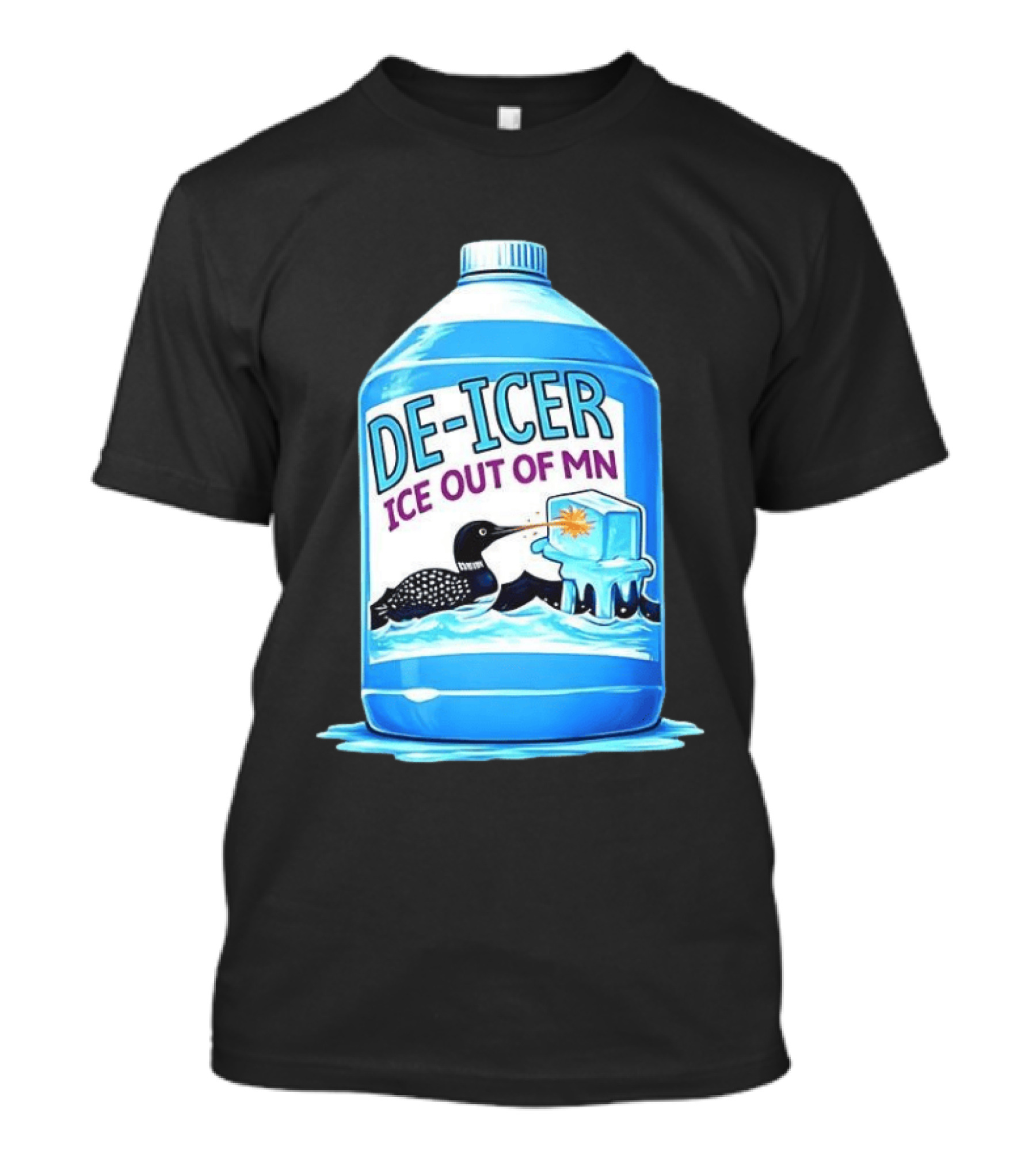 De Icer Ice Out Of MN Loon Anti ICE Protest Minnesota Loon T-Shirt